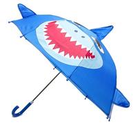 A2Z Kids Girls Boys 3D Umbrella Blue Shark Walking Stick Umbrellas Lightweight Brolly J Shape Plastic Handle Waterproof Rain Protection 45cm Octagonal Shape Canopy