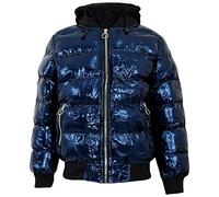 A2Z Kids Girls Boys Jacket Fashion Shiny Padded Jacket Metallic - Jacket JK28 Blue 7-8