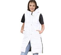 A2Z Kids Girls Fashion Oversized Hooded Quilted Gilet Padded - Gilet 800 White 11-12
