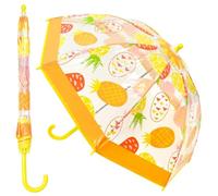 A2Z Kids Girls POE Dome Umbrella Ultra Windproof and Water Resistant Dome Brolly Kids Transparent School Umbrella 8 Panel Classic Compact Brolly Assorted Designs Outdoor Walking Stick Travel Umbrellas
