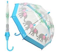 A2Z Kids Girls POE Dome Umbrella Ultra Windproof and Water Resistant Dome Brolly Kids Transparent School Umbrella 8 Panel Classic Compact Brolly Assorted Designs Outdoor Walking Stick Travel Umbrellas