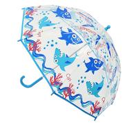 A2Z Kids Girls POE Dome Umbrella Ultra Windproof and Water Resistant Dome Brolly Kids Transparent School Umbrella 8 Panel Classic Compact Brolly Assorted Designs Outdoor Walking Stick Travel Umbrellas