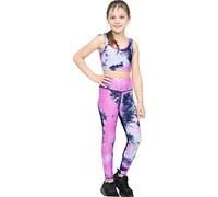A2Z Kids Honeycomb Crop Top Leggings - Yoga Set Pink 13