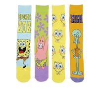 A2Z 4 Kids Mens Socks Pack Of 4 Spongebob Squarepants Ankle Socks Officially Licensed Sock 6-11
