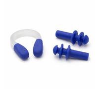 A2Z Kids Swimming Ear Plugs and Nose Clip Set Blue Silicone One Size Waterproof Swim Accessories for Children Pool Beach Lessons Includes Storage Case
