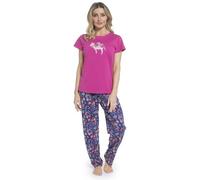 A2Z Ladies 100% Cotton Short Sleeve Pyjama Set - PJS LDS 445 Pink 12-14
