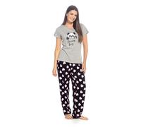 A2Z Ladies 100% Cotton Short Sleeve Pyjama Set - PJS LDS 448 Panda 12-14