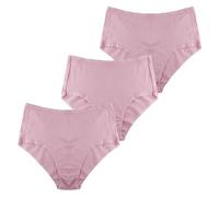 A2Z Ladies 3 Pack Full Briefs Lace Trim High Waist Knickers Soft Cotton - Ladies Briefs AZ325 Pink 12/14