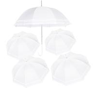 A2Z Ladies Bridal Walking Umbrella Double Frill Dome Brolly Stylish Ruffle Lace - Umbrella Romantic Ruffle 5 Pack