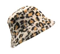 A2Z Ladies Bucket Hats Winter Warm Fluffy Leopard Faux Fur Beanie - Hat LH3229 Leopard One Size