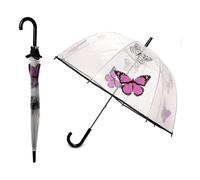 A2Z Ladies Clear Bubble Umbrella Transparent Dome Canopy Ultra Waterproof Wind Resist Soft Handle Hearts Butterfly Animal Sauage Dog Leopard Classic Umbrellas Heavy Rainfall Streets Walking Brolly