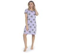 A2Z Ladies Cotton Nightie Short Sleeve Night Dress - Nightie LDS 453 Purple 16-18