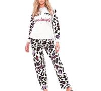 A2Z Ladies Cute 2 Piece Pyjama Set Loungewear Soft Cotton - PJS 154 White Ladies M