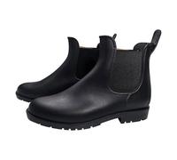A2Z Ladies Girls Teens Wellington Ankle Boots Waterproof PVC Slip-On - Wellies LDS 1419 Chelsea Black 5 UK