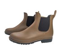 A2Z Ladies Girls Teens Wellington Ankle Boots Waterproof PVC Slip-On - Wellies LDS 1419 Chelsea Brown 4 UK