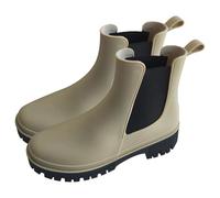 A2Z Ladies Girls Teens Wellington Chelsea Boots Waterproof - Wellies LDS 1423 Beige 3 UK