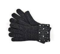 A2Z Ladies Gloves Glitter Lurex Knitted Sequin Pearl Cuffs - Gloves LG894 Black One Size