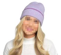 A2Z Ladies Hat Ribbed Brushed Bobble Knitted Beanies Thermal - Hat LH1167 Lilac One Size