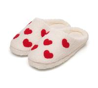 A2Z Ladies Heart & Rainbow Mule Slippers Plush Fleece Indoor Slippers - Slipper LDS 2604 Hearts 7/8 UK