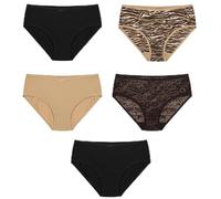 A2Z Ladies High Leg Briefs Underwear Pack Of 5 Comfortable Fit Adjustable Waist - Ladies Briefs 771 Animal 16