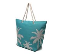 A2Z Ladies Large Beach Tote Bag with Rope Handles Zip Closure Summer Shoulder Shopper Holiday Travel Bag Tropical Palm Pineapple Shell Print Lightweight One Size