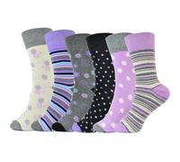 A2Z Ladies Leopard Dog Cat Design Mid Calf Socks Pack of 6 Cotton - Socks LDS AZ235 Assorted A 6 Pack 4-7