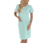 A2Z Ladies Maternity Nightie Need More Sleep Short Sleeves Pregnancy - Nightie AZ7161 Mint 16-18