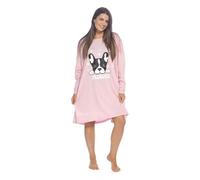 A2Z Ladies Oversized Cotton Nightie Relaxed Fit Nightdress with Fun Animal Prints Soft Breathable 100% Cotton Loungewear Comfortable Long Sleeve Sleep Shirt for Women One Size