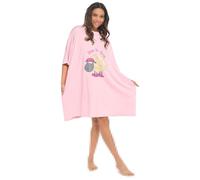 A2Z Ladies Oversized Cotton Nightie Relaxed Fit Nightdress with Fun Animal Prints Soft Breathable 100% Cotton Loungewear Comfortable Long Sleeve Sleep Shirt for Women One Size