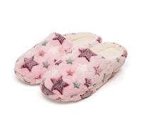 A2Z Ladies Pink Star Mule Slippers Warm Plush Indoor House Slippers - Slipper LDS 2603 Pink 5/6 UK
