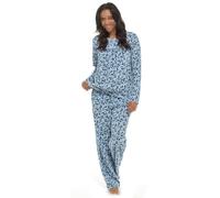 A2Z Ladies Pyjamas Set Blue Polar Fleece Lounge Set Top Bottom Sleepwear - PJS 404 Blue 18-20