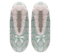 A2Z Ladies Sherpa Lined Slipper Bow Fluffy Socks Comfortable For Daily Footwear Warm Winter Cozy - Socks LS527 Aqua S-M