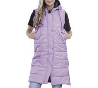 A2Z Ladies Sleeveless Gilet Oversized Hooded Quilted - Gilet 802 Lilac 4XL