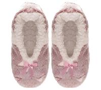 A2Z Ladies Slipper Socks Sherpa Lined Star Fluffy Socks Comfortable - Socks LS455 Pink M-L