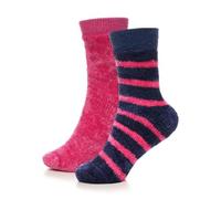 A2Z Ladies Socks Pack Of 2 Chenille Striped Velvet Stylish - Socks LS1274 2 Pack 1 4-8