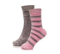 A2Z Ladies Socks Pack Of 2 Chenille Striped Velvet Stylish - Socks LS1274 2 Pack 2 4-8