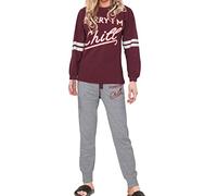 A2Z Ladies Sorry I’m Chill Pyjama Set Women’s 2 Piece Cotton Loungewear Long Sleeve - PJS 211 Chill Wine._Adult XXL