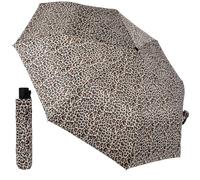 A2Z Ladies Supermini Umbrella Leopard Print 44" Canopy Auto Open ABS Handle Compact Size Folding Travel Brolly Rain Resistant Windproof Water-Repellent 190T Pongee Lightweight Umbrella with Cover Bag