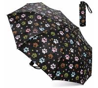 A2Z Ladies Supermini Umbrella Waterproof Wind Sun Protect Compact Soft Gip Dogtooth Black Daisy Leaf Print Lightweight Portable Heavy Rainfall Streets Travel Canopy Brolly