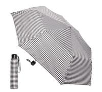 A2Z Ladies Supermini Umbrella Waterproof Wind Sun Protect Compact Soft Gip Dogtooth Black Daisy Leaf Print Lightweight Portable Heavy Rainfall Streets Travel Canopy Brolly