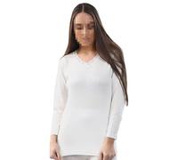 A2Z Ladies Thermal Vests Womens Tog Pointelle Extra Warm - Ladies Thm LS Shirt 2362 White 10-12