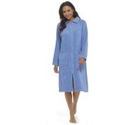 A2Z Ladies Towelling Bathrobe Front Zip Dressing Gown 100% Cotton House Coat - Robe LDS 405 Lilac 8-10