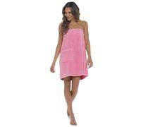 A2Z Ladies Towelling Shower Wrap Robe 100% Cotton 360gsm Bath Spa Wrap - Towel Wrap 589 Pink S/M