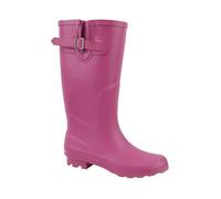 A2Z Ladies Wide Fit Heeled Wellington Boots Rubber Waterproof Adjustable Buckle - Wellies LDS White Haven Pink 4 UK