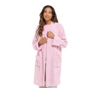 A2Z Ladies Wolf Harte Textured Fluffy Fleece Cardi Edge To Edge Dressing Gown - Robe 1631 Pink 8-10