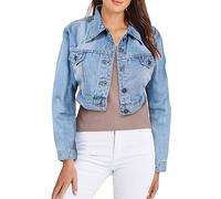 A2Z Ladies Women Fashion Cropped Denim Jacket 100% - Crop Jacket JK58 Light Blue 12