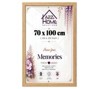 A2Z Large Oak Poster Frame 70 X 100 CM 40 X 28 Inch MDF Flat Profile Poster Frame With Plastic Cover For Wall Mount Office Gallery Art Slim Edge Picture Display For Prints And Posters - [Oak]