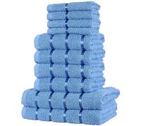 A2Z Luxurious 10 Piece Towel Bale Set 4x Cozy Face Towels (30x30cm) - Towel 10 Piece Set Blue