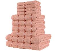 A2Z Luxurious 10 Piece Towel Bale Set 4x Cozy Face Towels (30x30cm) - Towel 10 Piece Set Blush Pink