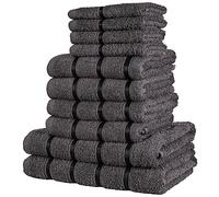 A2Z Luxurious 10 Piece Towel Bale Set 4x Cozy Face Towels (30x30cm) - Towel 10 Piece Set Charcoal